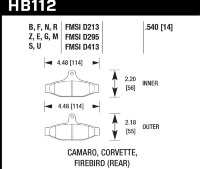 Колодки тормозные HB112E.540 HAWK Blue 9012 PBR GM (Rear) 14 mm
