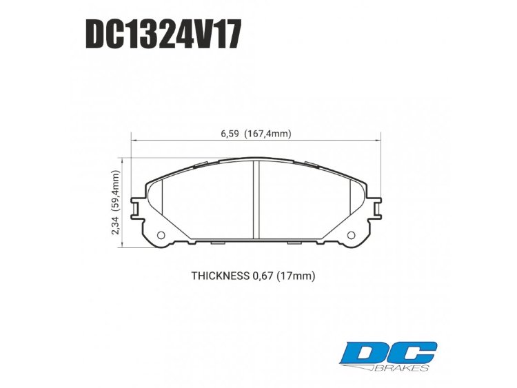 Колодки тормозные DC1324V17 DC Brakes Street STR.S, перед Lexus RX350 2010-> ; HIGHLANDER 2010->