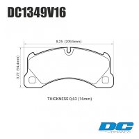 Колодки тормозные DC1349V16 DC brakes STR.S, перед PORSCHE CAYENNE 9PA; PANAMERA 970; TOUAREG 7LA