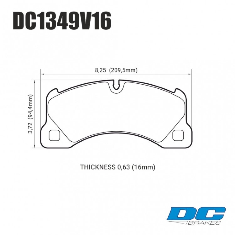 Колодки тормозные DC1349V16 DC brakes STR.S, перед PORSCHE CAYENNE 9PA; PANAMERA 970; TOUAREG 7LA