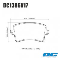 Колодки тормозные DC1386V17 DC brakes Street STR.S, задн. AUDI A5, A4, Q5, A6, A7, A8
