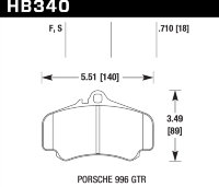 Колодки тормозные HB340F.710 HAWK HPS  PORSCHE 911 (996),  (997)