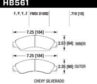 Колодки тормозные HB561Y.710 HAWK LTS передние CADILLAC Escalade / Chevrolet Tahoe