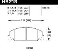 Колодки тормозные HB218U.583 HAWK DTC-70 Honda 15 mm
