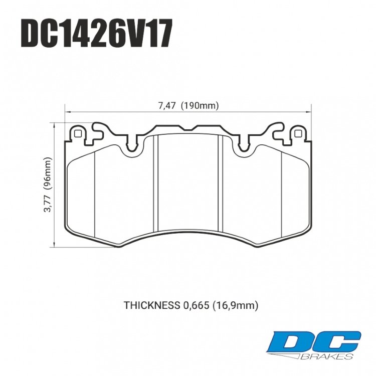 Колодки тормозные DC1426V17 DC brakes Street STR.S, перед RANGE ROVER SPORT; IV; колесо 20" Brembo;