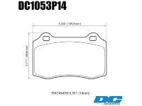 Колодки тормозные DC1053P14 DC brakes Street STR.S+, Brembo тип A, C, F; JBT CM4P1