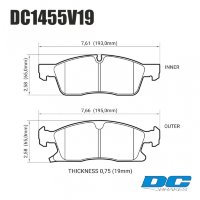 Колодки тормозные DC1455V19 DC Brakes Street HD, передние Jeep Grand Cherokee WK2/Dodge Durango 2