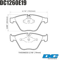 Колодки тормозные DC1260E19 DC brakes RT.2; передние BMW E90,91,92, 335i, M3 E90, E60, E63