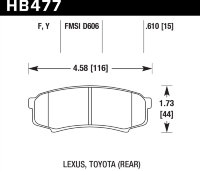 Колодки тормозные HB477Y.610 HAWK LTS задние LEXUS GX460, GX470; TOYOTA PRADO 150/120