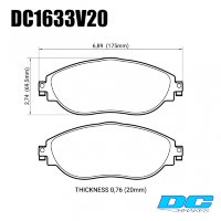 Колодки тормозные DC1633V20 DC Brakes Street STR.S, перед VW GOLF VII; Passat 362; AUDI A3 8V1