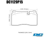 Колодки тормозные DC1129P15 DC brakes STREET STR.S+, перед MMC LANCER EVO V-X; SUBARU WRX STI