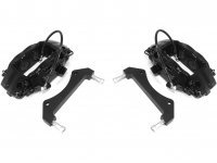 Комплект суппортов 2 шт. Brembo 4 поршня+адаптеры+армир. торм. шланги (2 шт) ЧЕРНЫЕ VAG-B4B-GN3BK