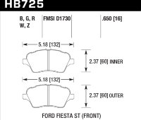 Колодки тормозные HB725N.650 2014 Ford Fiesta ST 17mm