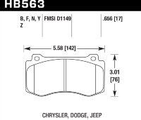 Колодки тормозные HB563Y.656 HAWK LTS Jeep Cherokee SRT8 2006-2010