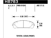 Колодки тормозные HB783Y.692 HAWK LTS; перед RX350 2010-> ; HIGHLANDER 2010->