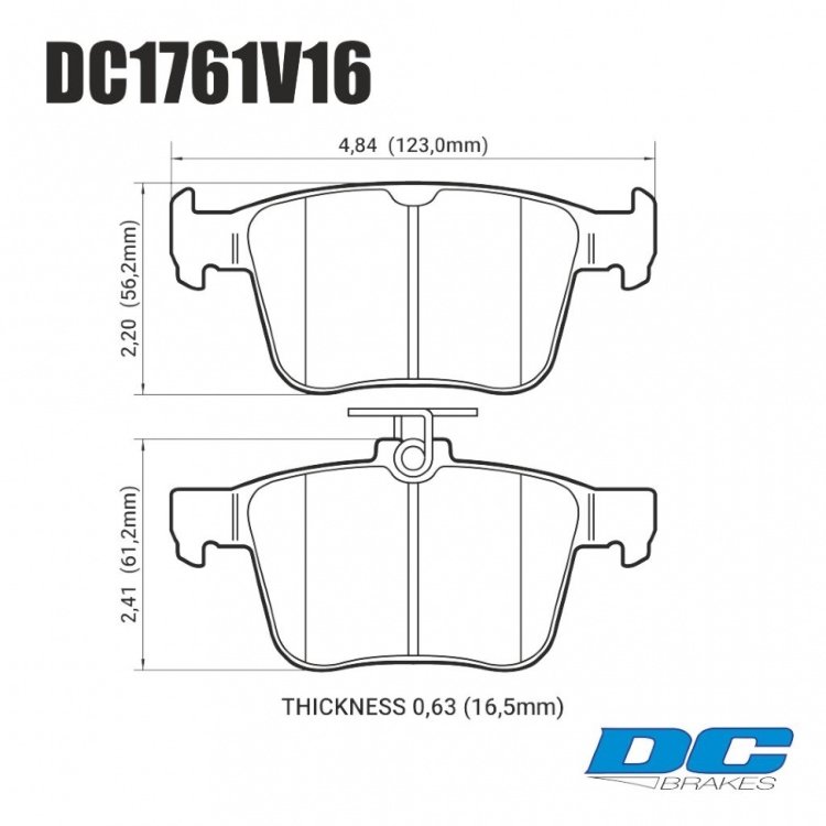 Колодки тормозные DC1761V16 DC brakes Street STR.S, задние A3 8V; TT 8S; GOLF 7; PASSAT 3G; 