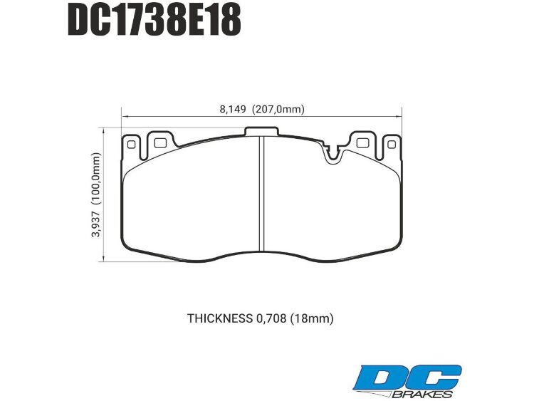 Колодки тормозные DC1738E18 DC brakes RT.2, перед BMW X5M F85; X6M F86