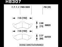 Колодки тормозные HB307Y.795 HAWK LTS