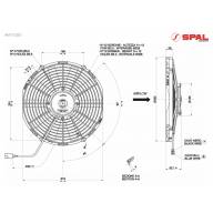 Вентилятор втягивающий (за радиатором) 12&quot; (305mm) 1860 м3/ч SPAL VA10-AP50/C-25A - Вентилятор втягивающий (за радиатором) 12" (305mm) 1860 м3/ч SPAL VA10-AP50/C-25A