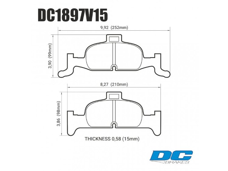 Колодки тормозные DC1897V15 DC brakes Street STR.S, перед  A4 B9; A5 F53; Q5 FYB; суппорт ATE; 