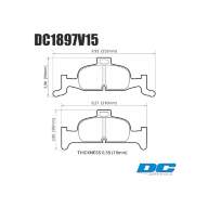 Колодки тормозные DC1897V15 DC brakes Street STR.S, перед  A4 B9; A5 F53; Q5 FYB; суппорт ATE;  - Колодки тормозные DC1897V15 DC brakes Street STR.S, перед  A4 B9; A5 F53; Q5 FYB; суппорт ATE; 