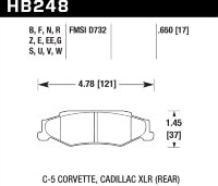 Колодки тормозные HB248V.650 HAWK DTC-50; C-5 Corvette (Rear) 17mm