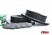 КОМПЛЕКТ ЗАДНИЙ: Тормозные диски DBA 42723S T3 + колодки HAWK LTS Toyota  LC 200,Lexus LX570,LX450D