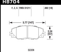 Колодки тормозные HB704F.692 HAWK HPS перед RAV4 2006-2013