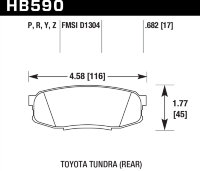 Колодки тормозные HB590P.682 HAWK SD задн. Pajero 4 / Lexus LX570, LX450D / Toyota LC200 Tundra