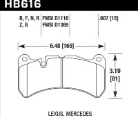 Колодки тормозные HB616Z.607 HAWK PC перед  MB CLK (C209) 55 AMG; Maserati Levante
