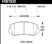 Колодки тормозные HB150E.555 HAWK Blue 9012 Mazda   14 mm