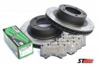 КОМПЛЕКТ ПЕРЕДНИЙ: Тормозные диски DBA 42722S T3 + колодки  DC brakes sHD  Toyota  LC200,Lexus LX570