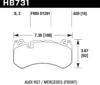 Колодки тормозные HB731B.620 HAWK Street 5.0 MB ML 63AMG, GL 63 AMG W166; AUDI RS6 MK3 4F; RS7 4GA,
