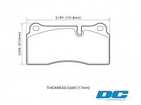 Колодки тормозные DC0968P17 DC brakes STREET STR.S+, Brembo тип B, H, P; Nissan GTR R35
