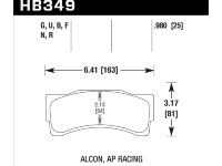 Колодки тормозные HB349U1.18 HAWK DTC-70 Ap Racing, Alcon 30 mm
