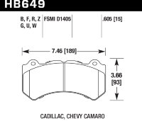 Колодки тормозные HB649F.605 HAWK HPS Jeep SRT8 2012-2014, AUDI 4F RS6 (BREMBO), RANGE ROVER SPORT,