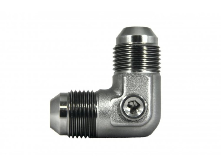 Адаптер П AN06 - П AN06, порт под датчик NPT1/8", 90°, алюминий , BLACKROCK LAB, AN821-06NPT18Ti