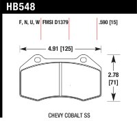 Колодки тормозные HB548F.590 HAWK HPS Brembo Renault Clio3 RS; Megane 2 Sport; Mazda MX5 ND перед