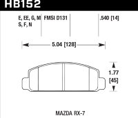 Колодки тормозные HB152G.540 HAWK DTC-60 Mazda RX-7 14 mm