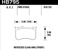 Колодки тормозные HB795Z.618 HAWK PC переднние MB A45 AMG (W176); CLA 45 AMG (C117); GLA 45