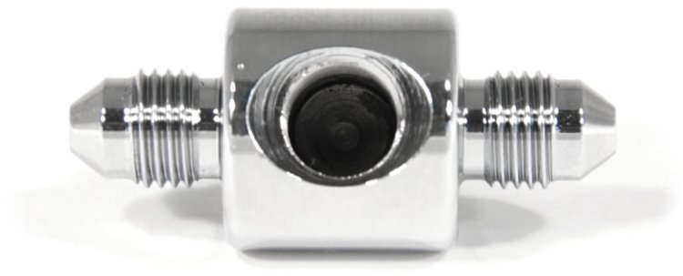 Соединитель тройник под датчик П AN03 - М NPT1/8X27 - П AN03,  хром, Goodridge MCHD-014