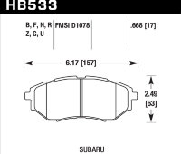 Колодки тормозные HB533B.668 HAWK Street 5.0 передние SUBARU Legacy / Outback / Tribeca