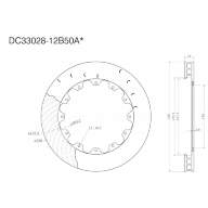 Ротор тормозного диска 330*28mm, DC Brakes DC33028-12B50AL, крепеж под болты, левый - Ротор тормозного диска 330*28mm, DC Brakes DC33028-12B50AL, крепеж под болты, левый