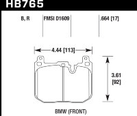 Колодки тормозные HB765G.664 HAWK DTC-60 BMW перед BMW M4 F82, F32; M3 F80 F30; F20 F22 F87 M-Perf