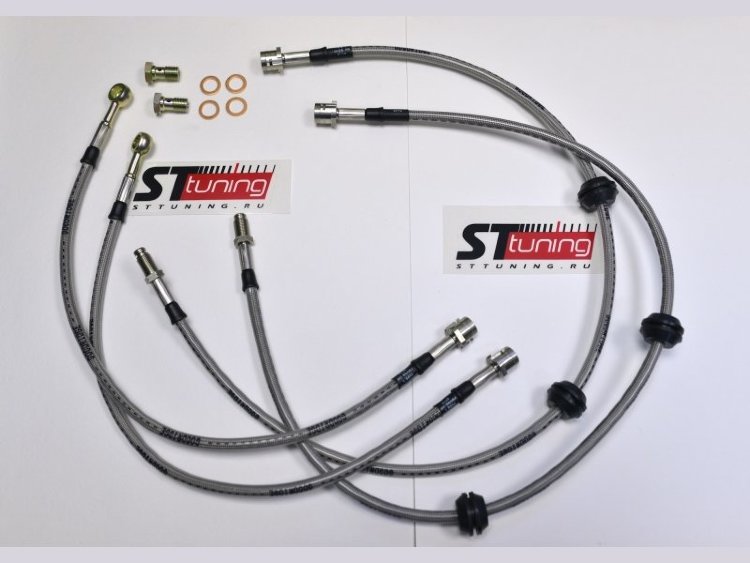 Армированные тормозные шланги Goodridge TPR2100-4PCF (4 шт.) Porsche Cayenne 955 Facelift Colorflex