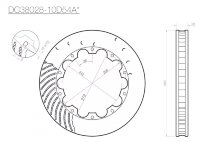 Ротор тормозного диска 380*28mm, DC Brakes DC38028-10D54AL, D крепеж, лев. (Brembo, JBT)