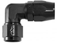 - 10 AN (10AN AN10) фитинг 90°, кованый, BLACKROCK LAB ЧЁРНЫЙ A10-090-6BK