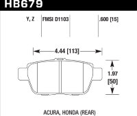 Колодки тормозные HB679Y.600 HAWK LTS задн  Honda Ridgeline ; Acura TL 2009-2013