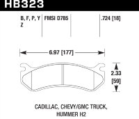 Колодки тормозные HB323F.724 HAWK HPS задние Hummer H2 / CHEVROLET Tahoe
