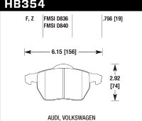 Колодки тормозные HB354F.756A HAWK HPS передние AUDI / VW